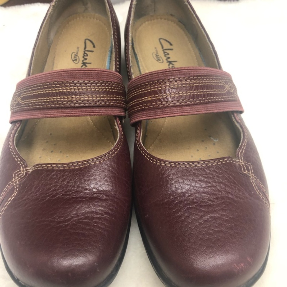 Clarks Active Air Mary Jane Burgundy Leather 7.5 M